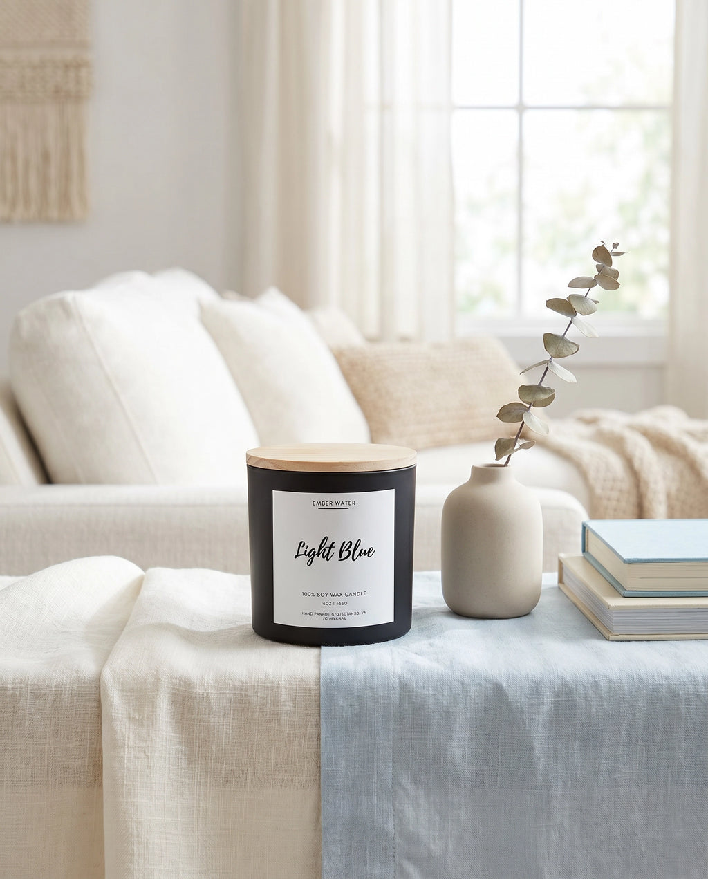 Light Blue Candle - Lifestyle